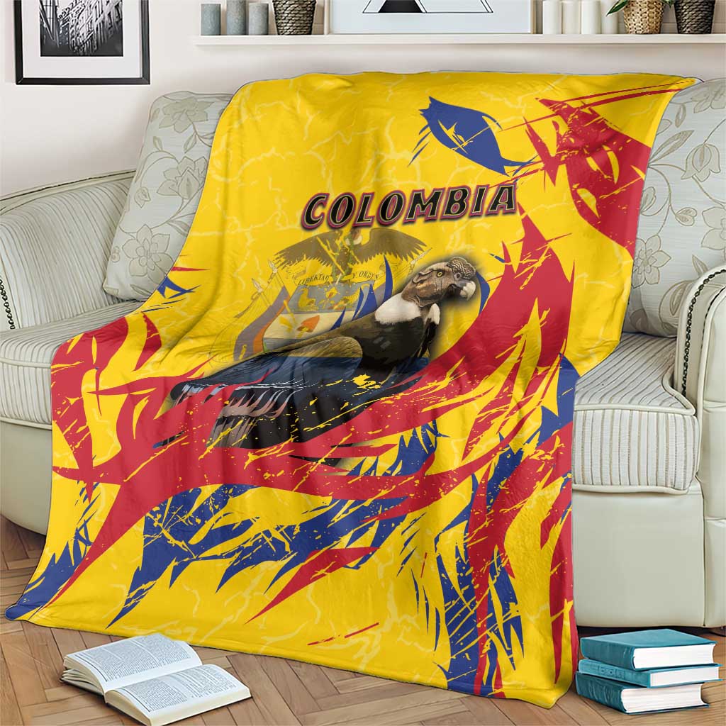 Colombia Blanket Colombian Andean Condor With Coat Of Arms - Wonder Print Shop