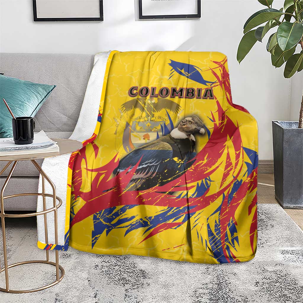 Colombia Blanket Colombian Andean Condor With Coat Of Arms - Wonder Print Shop