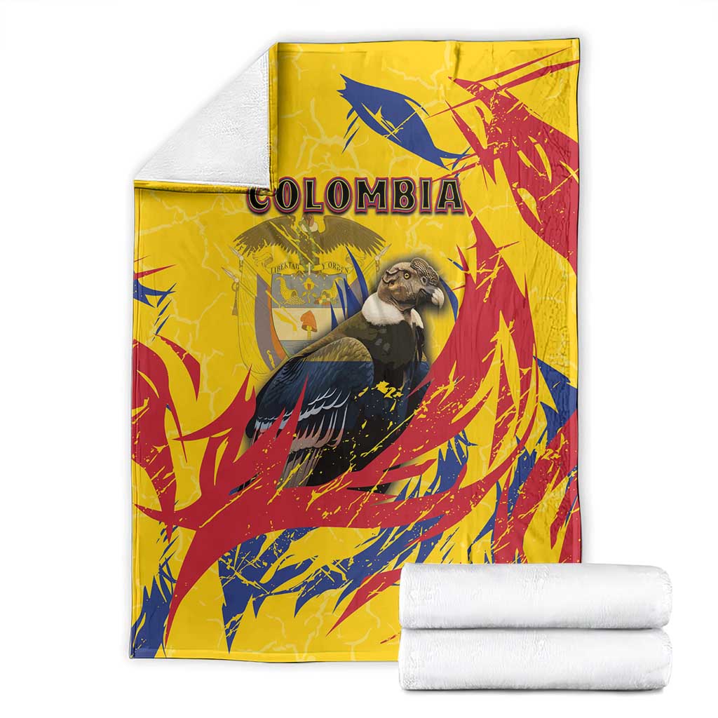Colombia Blanket Colombian Andean Condor With Coat Of Arms - Wonder Print Shop
