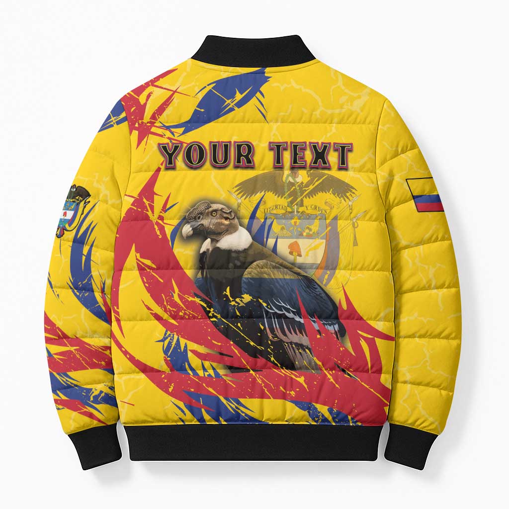 Personalized Colombia Bomber Puffer Jacket Colombian Andean Condor With Coat Of Arms - Wonder Print Shop