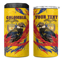 Personalized Colombia 4 in 1 Can Cooler Tumbler Colombian Andean Condor With Coat Of Arms - Wonder Print Shop