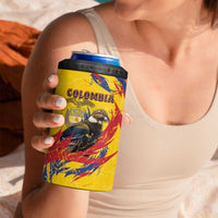 Personalized Colombia 4 in 1 Can Cooler Tumbler Colombian Andean Condor With Coat Of Arms - Wonder Print Shop