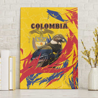 Colombia Canvas Wall Art Colombian Andean Condor With Coat Of Arms - Wonder Print Shop