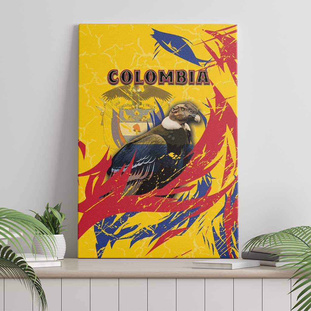 Colombia Canvas Wall Art Colombian Andean Condor With Coat Of Arms - Wonder Print Shop