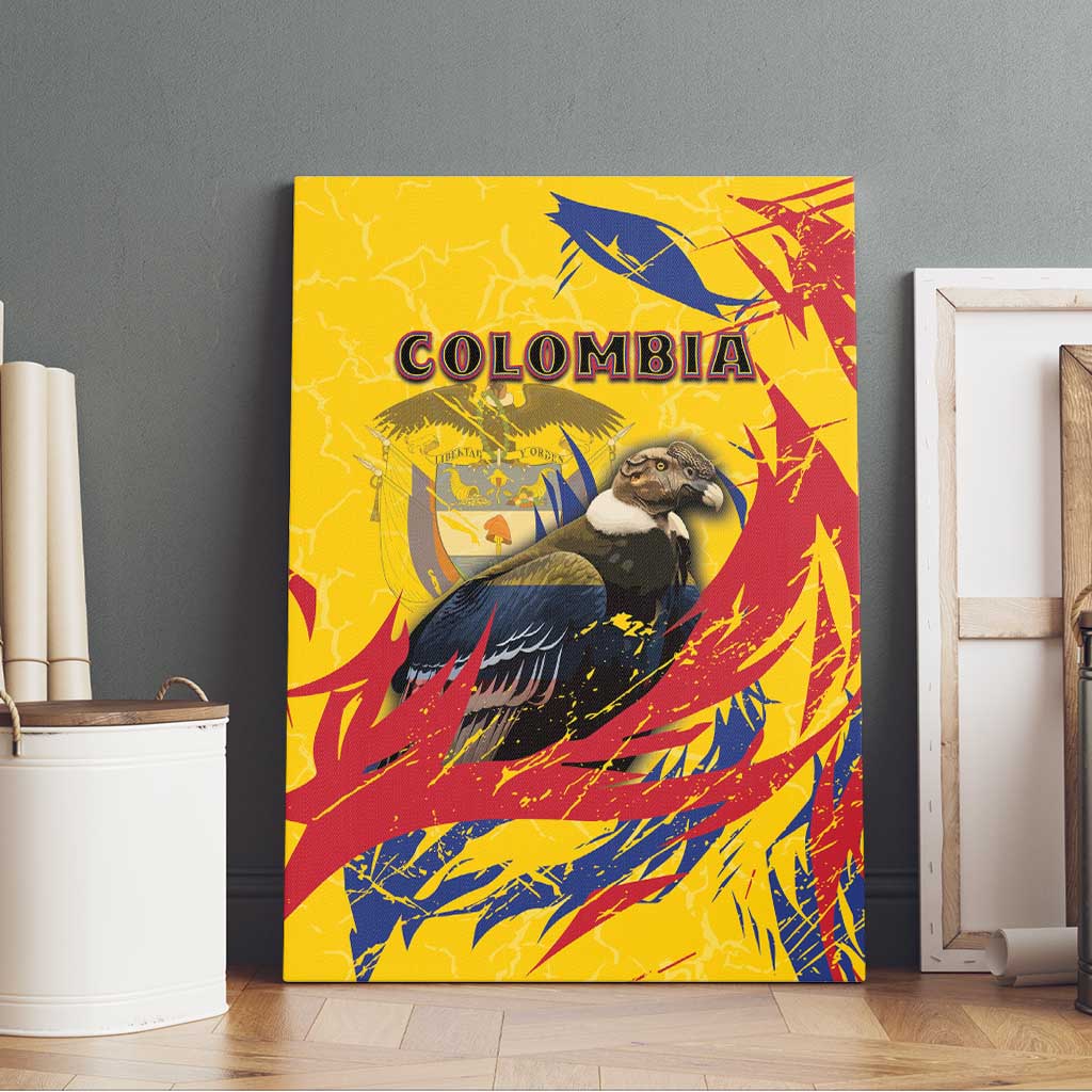 Colombia Canvas Wall Art Colombian Andean Condor With Coat Of Arms - Wonder Print Shop