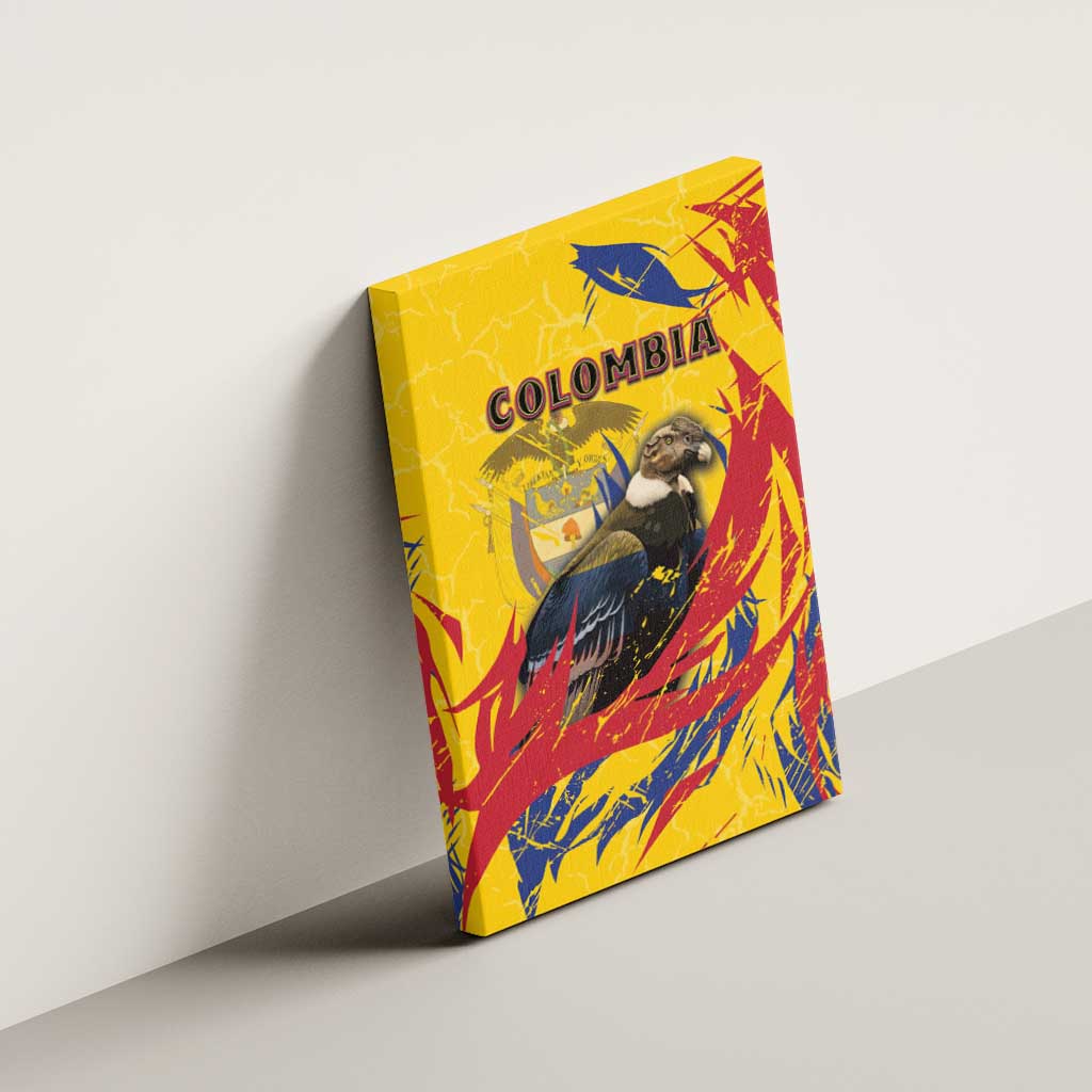 Colombia Canvas Wall Art Colombian Andean Condor With Coat Of Arms - Wonder Print Shop