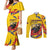 Personalized Colombia Couples Matching Mermaid Dress and Long Sleeve Button Shirt Colombian Andean Condor With Coat Of Arms - Wonder Print Shop