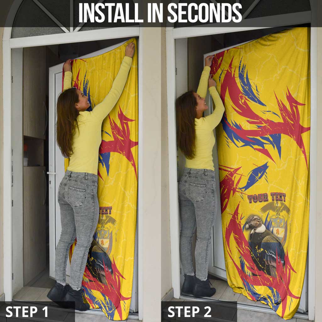 Personalized Colombia Door Cover Colombian Andean Condor With Coat Of Arms - Wonder Print Shop