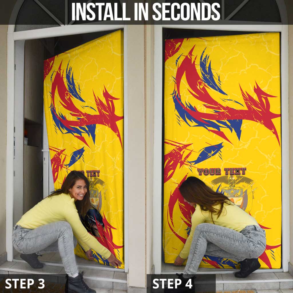 Personalized Colombia Door Cover Colombian Andean Condor With Coat Of Arms - Wonder Print Shop