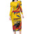 Personalized Colombia Family Matching Long Sleeve Bodycon Dress and Hawaiian Shirt Colombian Andean Condor With Coat Of Arms - Wonder Print Shop