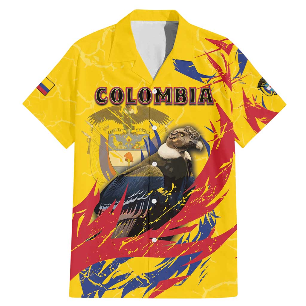 Personalized Colombia Family Matching Mermaid Dress and Hawaiian Shirt Colombian Andean Condor With Coat Of Arms - Wonder Print Shop