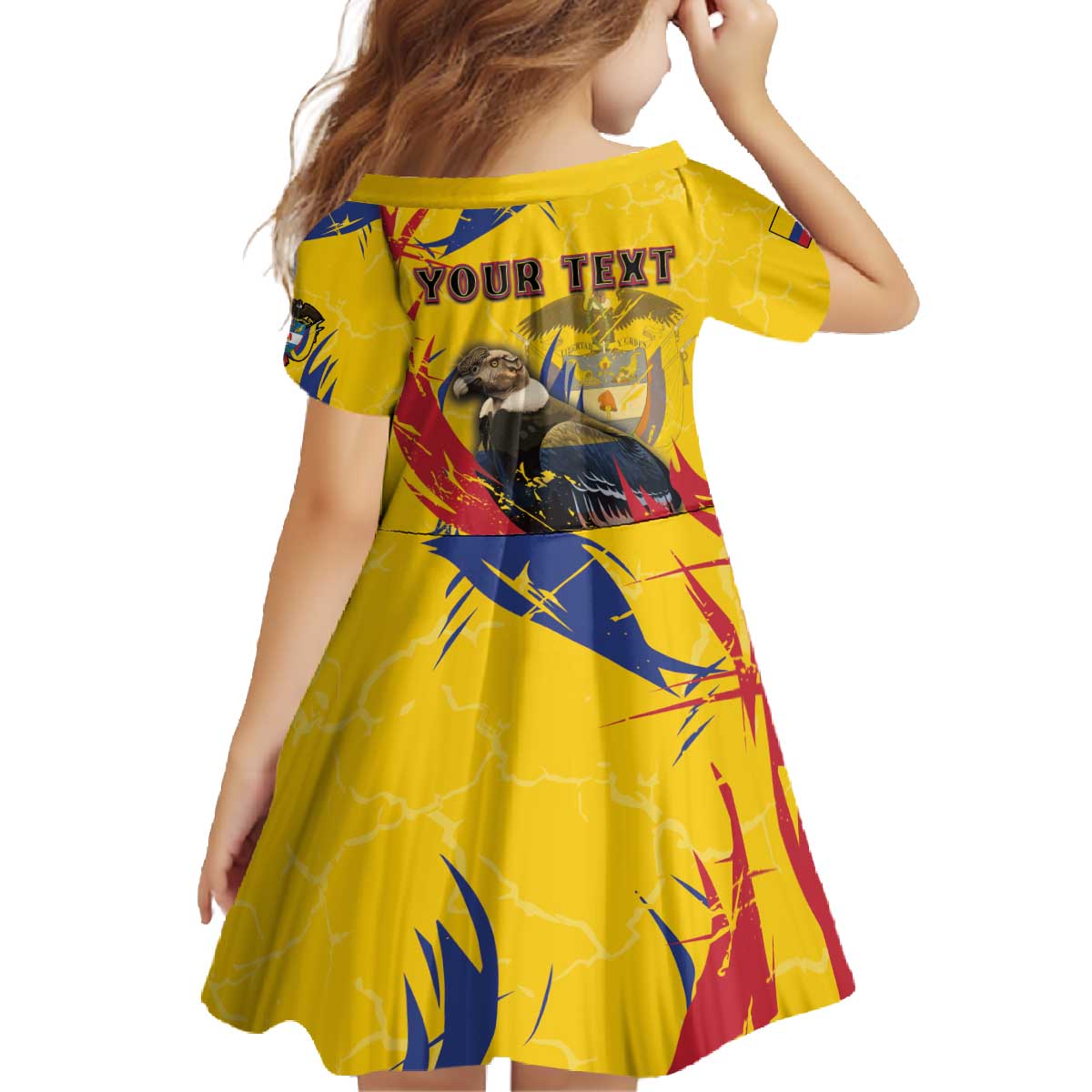 Personalized Colombia Family Matching Off The Shoulder Long Sleeve Dress and Hawaiian Shirt Colombian Andean Condor With Coat Of Arms - Wonder Print Shop