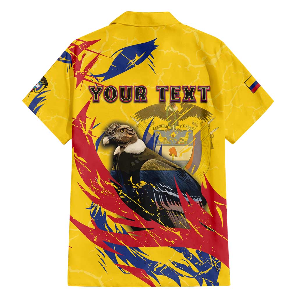Personalized Colombia Family Matching Off Shoulder Short Dress and Hawaiian Shirt Colombian Andean Condor With Coat Of Arms - Wonder Print Shop