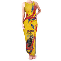 Personalized Colombia Family Matching Tank Maxi Dress and Hawaiian Shirt Colombian Andean Condor With Coat Of Arms - Wonder Print Shop