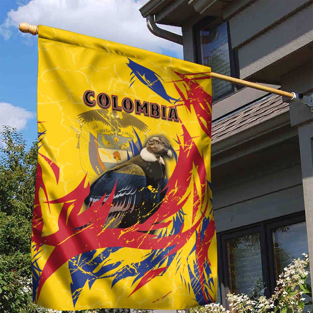 Colombia Garden Flag Colombian Andean Condor With Coat Of Arms - Wonder Print Shop