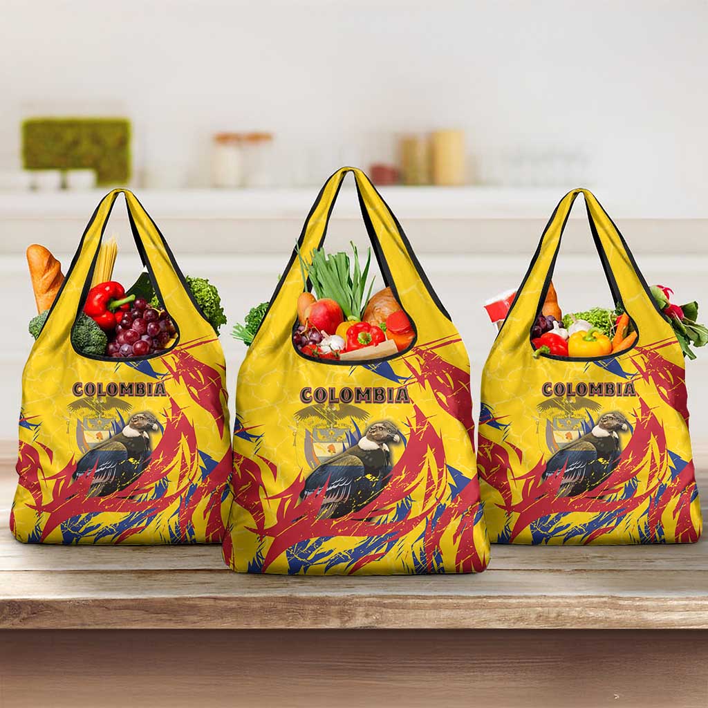 Colombia Grocery Bag Colombian Andean Condor With Coat Of Arms - Wonder Print Shop