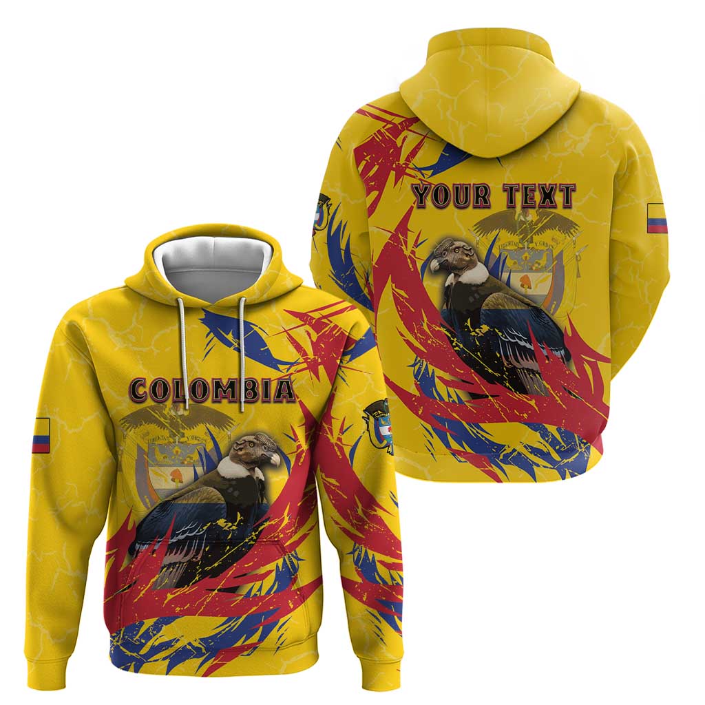 Personalized Colombia Hoodie Colombian Andean Condor With Coat Of Arms - Wonder Print Shop
