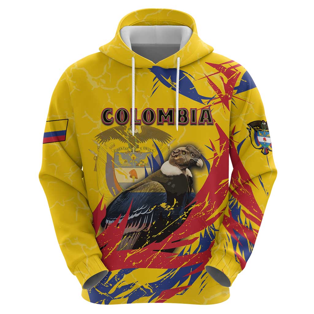 Personalized Colombia Hoodie Colombian Andean Condor With Coat Of Arms - Wonder Print Shop