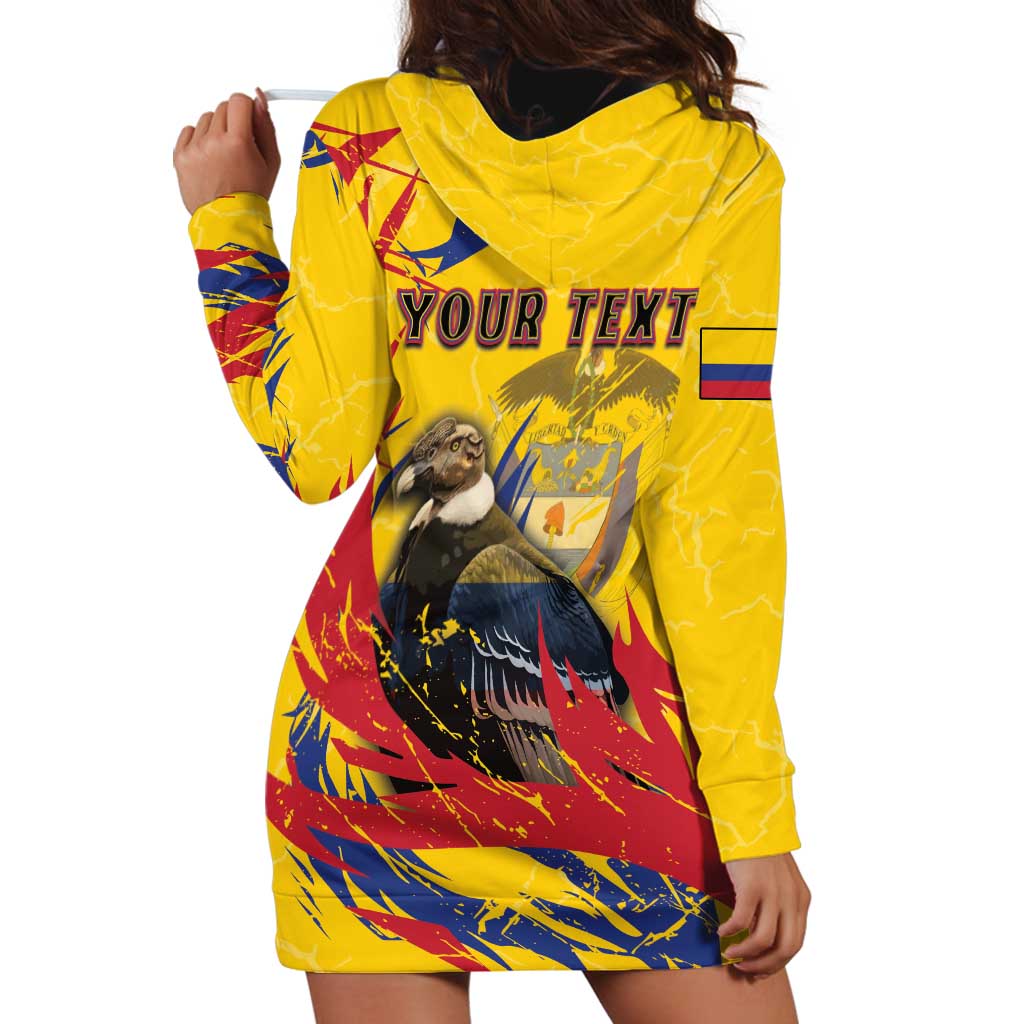Personalized Colombia Hoodie Dress Colombian Andean Condor With Coat Of Arms - Wonder Print Shop