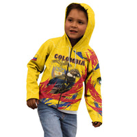Personalized Colombia Kid Hoodie Colombian Andean Condor With Coat Of Arms - Wonder Print Shop