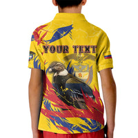 Personalized Colombia Kid Polo Shirt Colombian Andean Condor With Coat Of Arms - Wonder Print Shop