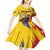 Personalized Colombia Kid Short Sleeve Dress Colombian Andean Condor With Coat Of Arms - Wonder Print Shop