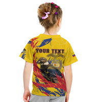 Personalized Colombia Kid T Shirt Colombian Andean Condor With Coat Of Arms - Wonder Print Shop
