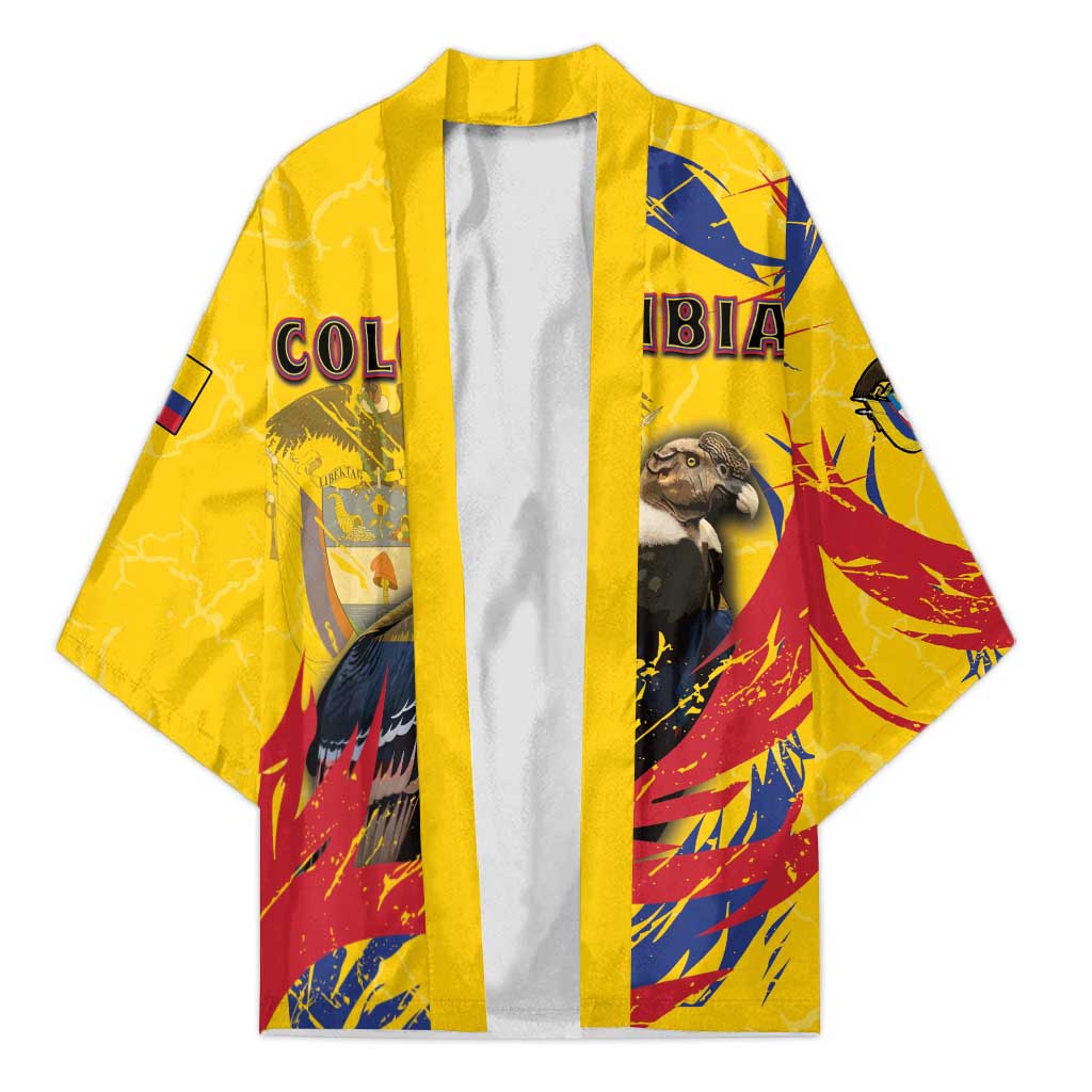 Personalized Colombia Kimono Colombian Andean Condor With Coat Of Arms - Wonder Print Shop