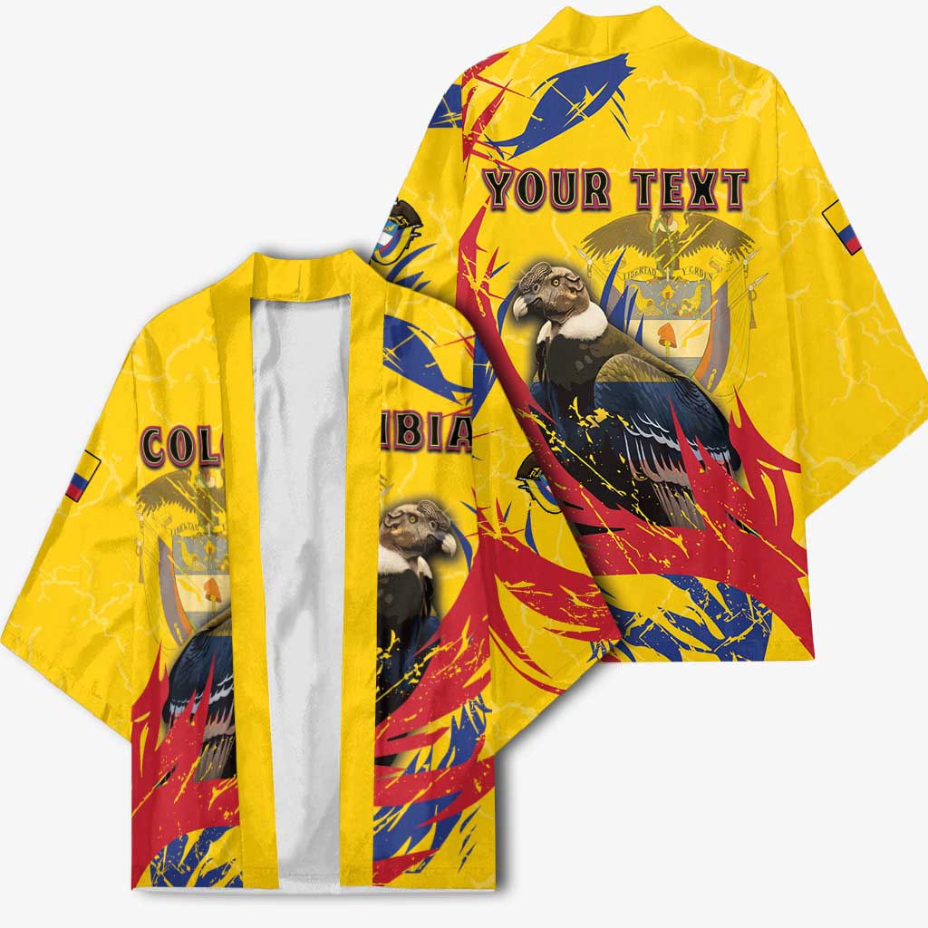 Personalized Colombia Kimono Colombian Andean Condor With Coat Of Arms - Wonder Print Shop