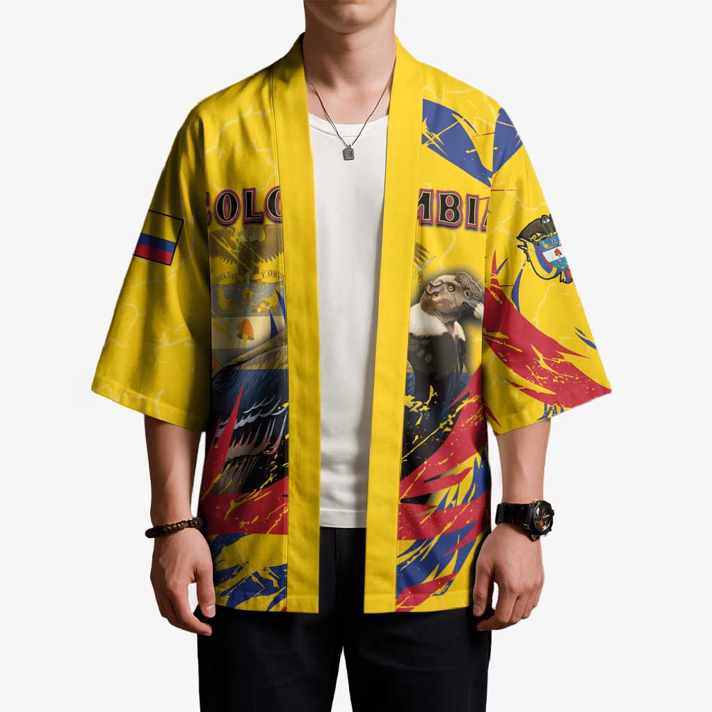 Personalized Colombia Kimono Colombian Andean Condor With Coat Of Arms - Wonder Print Shop