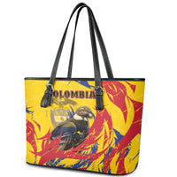 Colombia Leather Tote Bag Colombian Andean Condor With Coat Of Arms - Wonder Print Shop