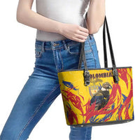 Colombia Leather Tote Bag Colombian Andean Condor With Coat Of Arms - Wonder Print Shop