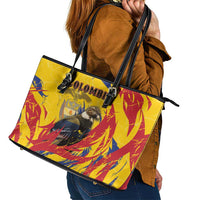 Colombia Leather Tote Bag Colombian Andean Condor With Coat Of Arms - Wonder Print Shop