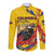 Personalized Colombia Long Sleeve Button Shirt Colombian Andean Condor With Coat Of Arms - Wonder Print Shop
