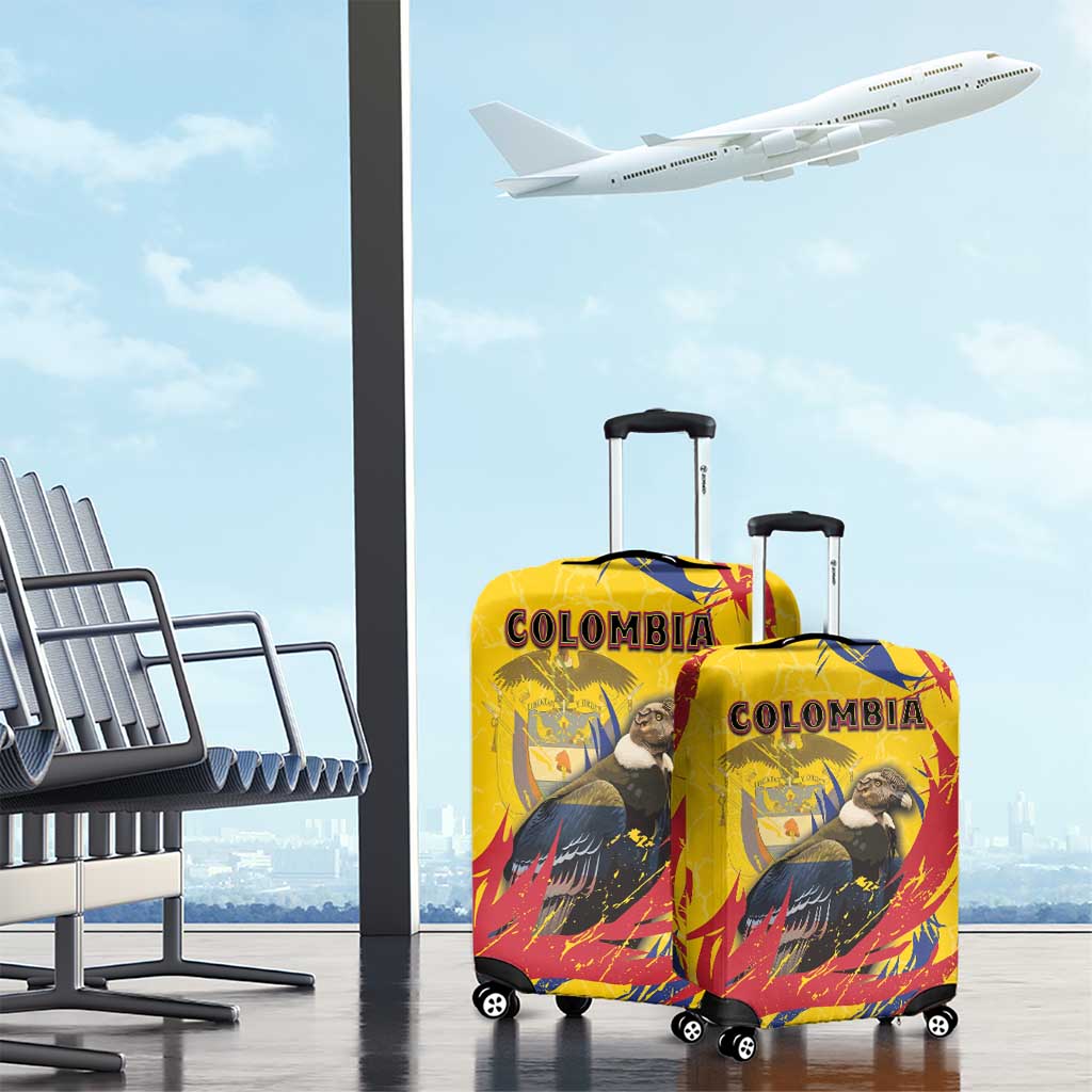Colombia Luggage Cover Colombian Andean Condor With Coat Of Arms - Wonder Print Shop