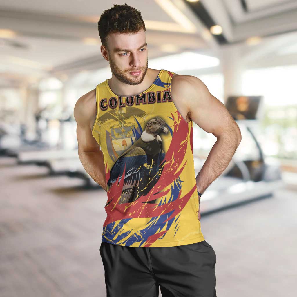 Personalized Colombia Men Tank Top Colombian Andean Condor With Coat Of Arms - Wonder Print Shop