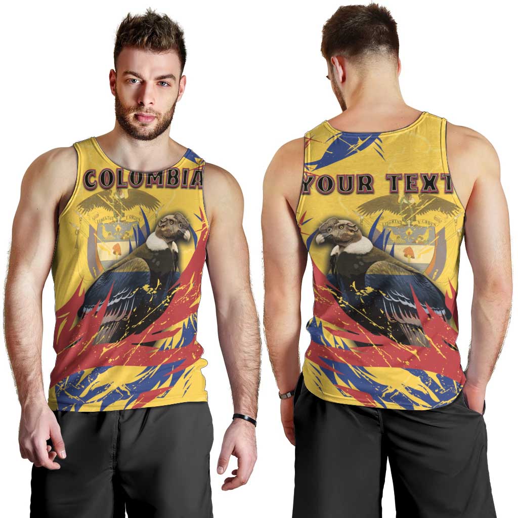 Personalized Colombia Men Tank Top Colombian Andean Condor With Coat Of Arms - Wonder Print Shop