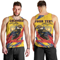 Personalized Colombia Men Tank Top Colombian Andean Condor With Coat Of Arms - Wonder Print Shop