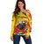 Personalized Colombia Off Shoulder Sweater Colombian Andean Condor With Coat Of Arms - Wonder Print Shop