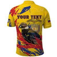Personalized Colombia Polo Shirt Colombian Andean Condor With Coat Of Arms - Wonder Print Shop