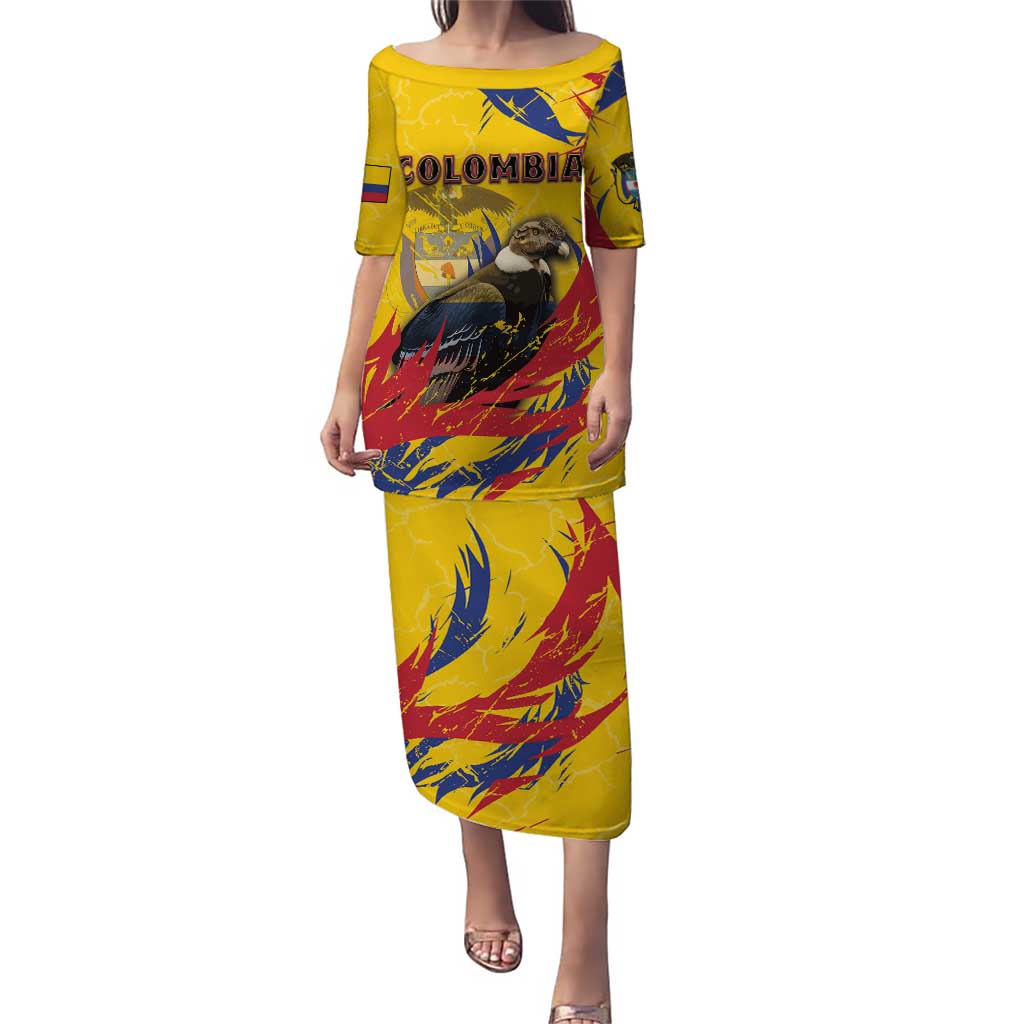Personalized Colombia Puletasi Colombian Andean Condor With Coat Of Arms - Wonder Print Shop