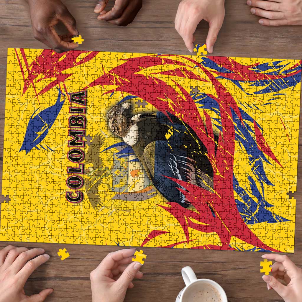 Colombia Puzzle Colombian Andean Condor With Coat Of Arms - Wonder Print Shop