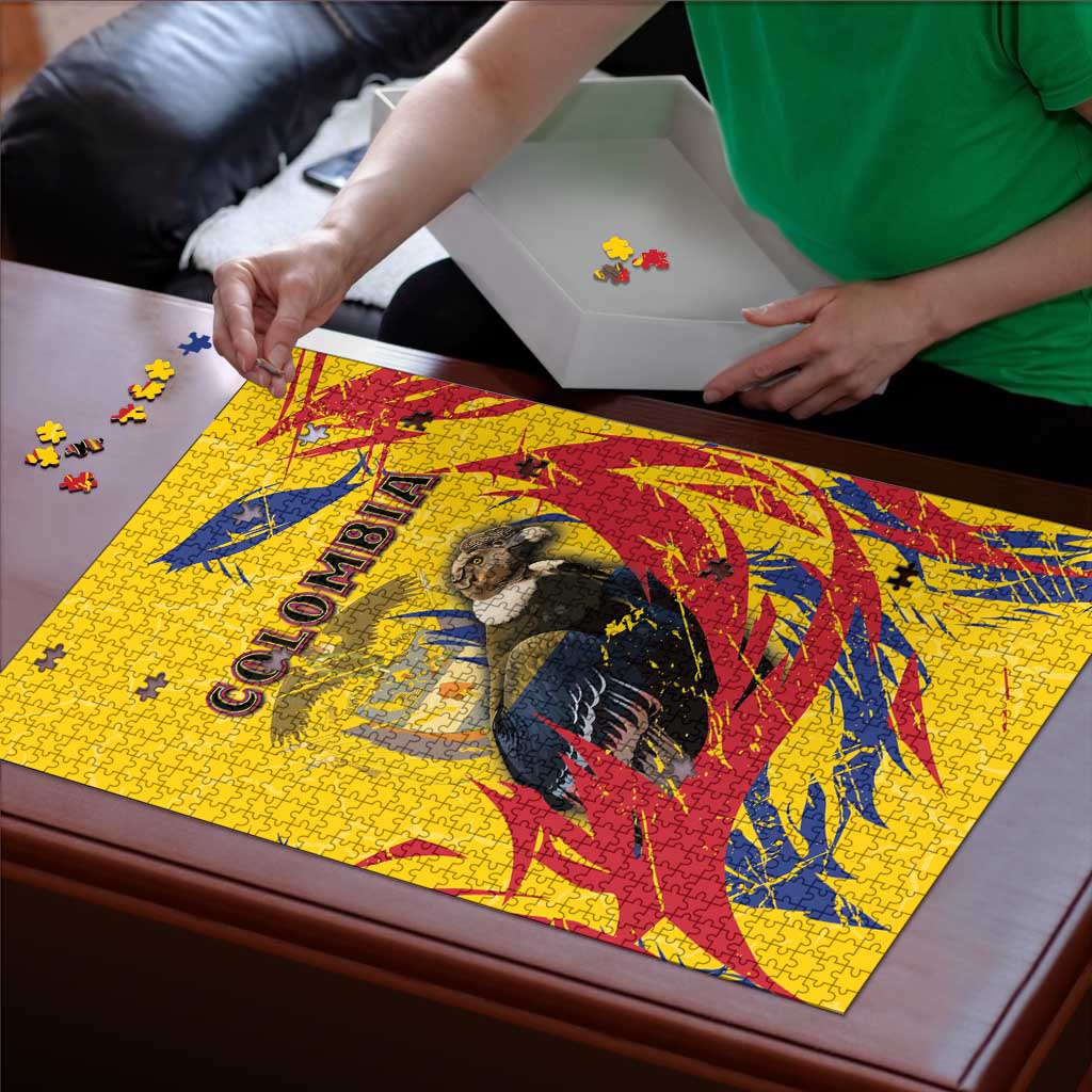 Colombia Puzzle Colombian Andean Condor With Coat Of Arms - Wonder Print Shop