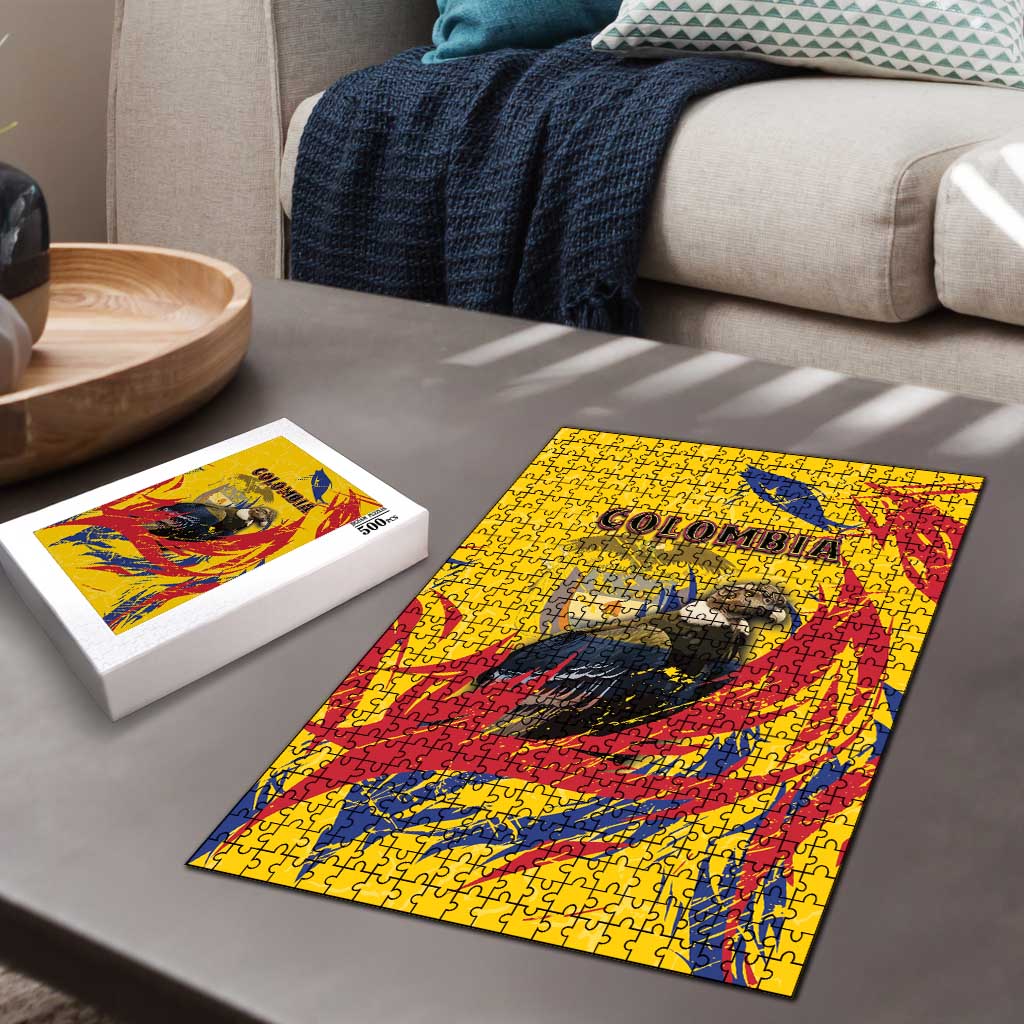 Colombia Puzzle Colombian Andean Condor With Coat Of Arms - Wonder Print Shop