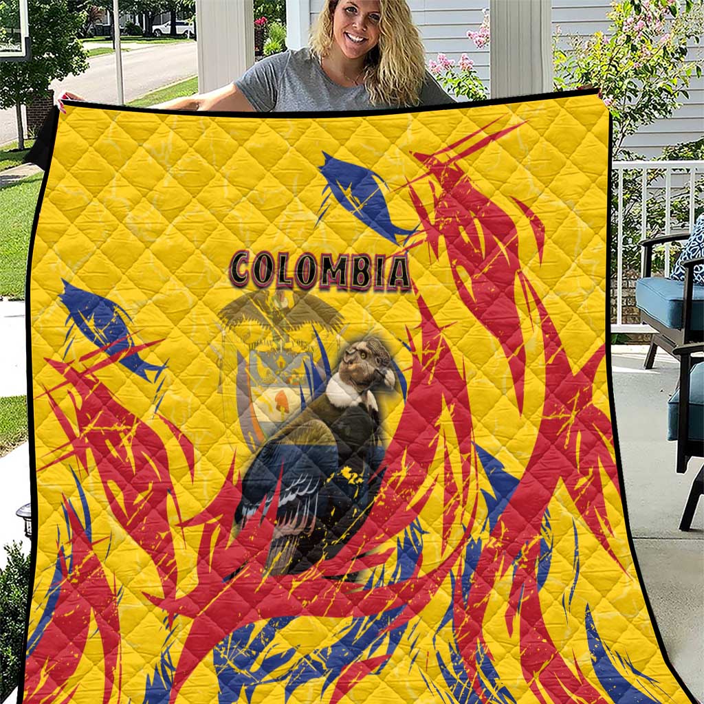 Colombia Quilt Colombian Andean Condor With Coat Of Arms - Wonder Print Shop