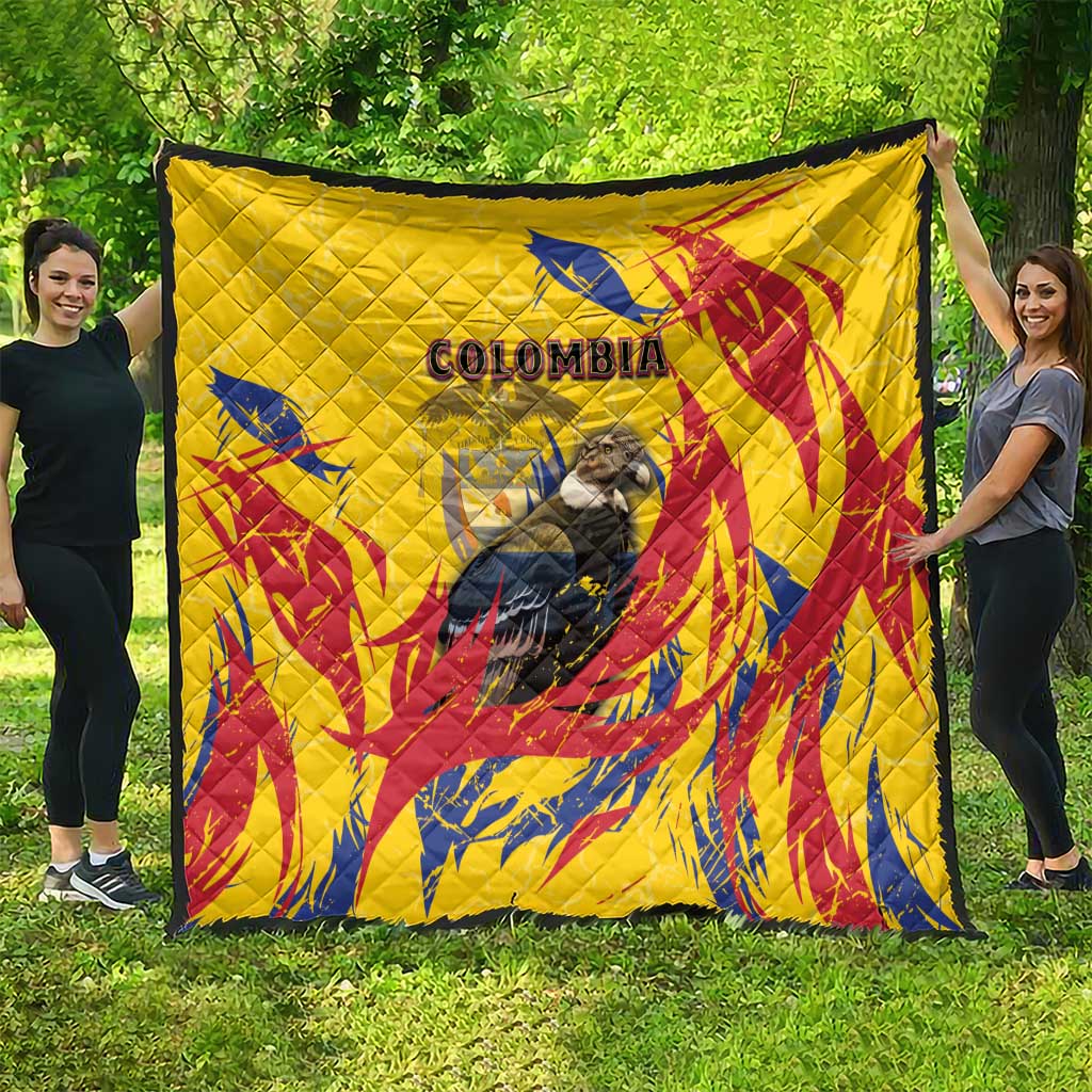 Colombia Quilt Colombian Andean Condor With Coat Of Arms - Wonder Print Shop