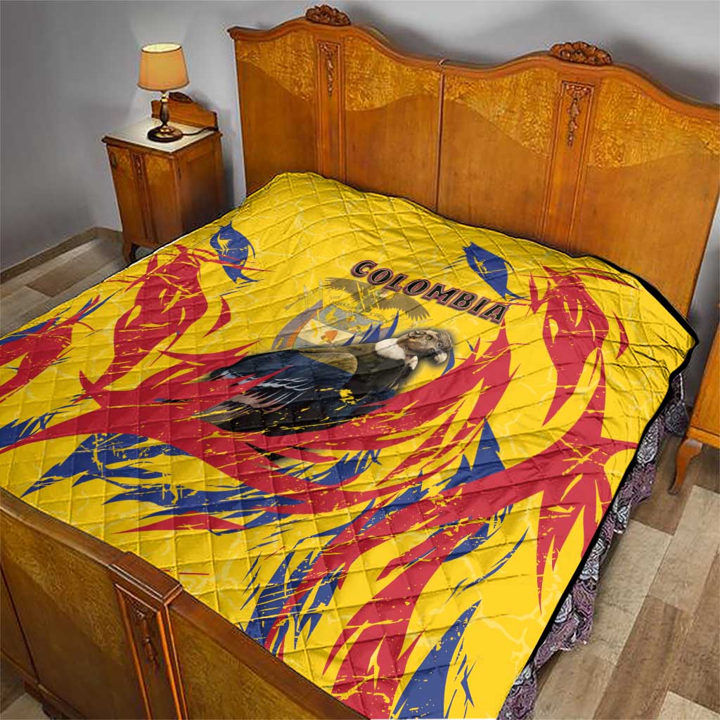 Colombia Quilt Colombian Andean Condor With Coat Of Arms - Wonder Print Shop