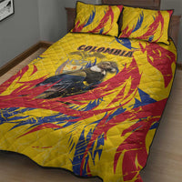 Colombia Quilt Bed Set Colombian Andean Condor With Coat Of Arms - Wonder Print Shop