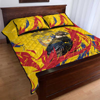 Colombia Quilt Bed Set Colombian Andean Condor With Coat Of Arms - Wonder Print Shop