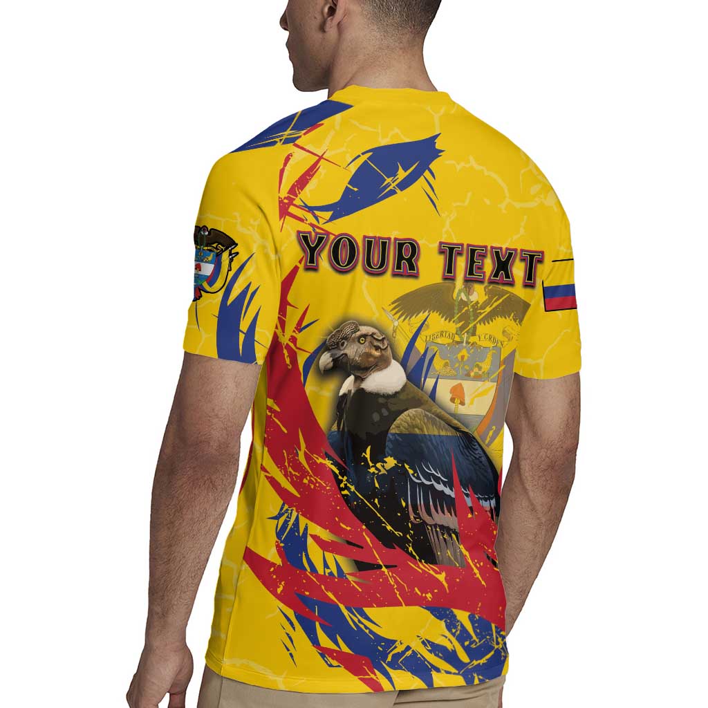 Personalized Colombia Rugby Jersey Colombian Andean Condor With Coat Of Arms - Wonder Print Shop